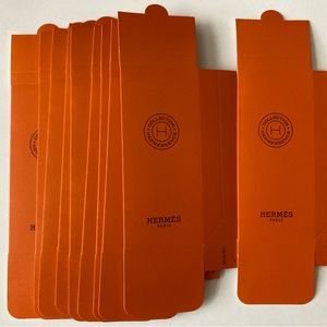 10 Hermes Orange Paper Package Display Pouch Bag Lot for Art Craft Bags